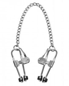 Intensity Nipple Press Clamps With Chain Metal Silver