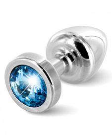 Diogol Anni Round Silver T1 Butt Plug Blue