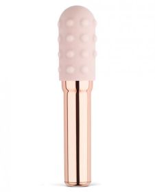 Le Wand Grand Bullet Vibrator Silicone Textured Ring Rose Gold