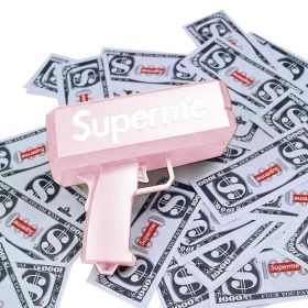 Toy Money Guns, Handheld Cash Gun With 100 Pcs Play Money (Color: Pink)