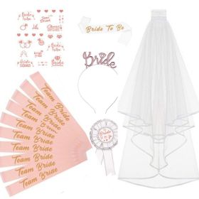 Bachelorette Party Bride to Be Kit Bridal Wedding Veil with Comb (Color: color 7)