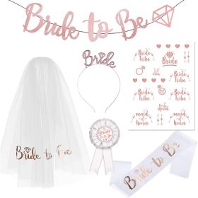 Bachelorette Party Bride to Be Kit Bridal Wedding Veil with Comb (Color: color 1)