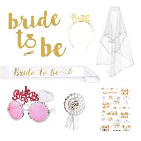 Bachelorette Party Bride to Be Kit Bridal Wedding Veil with Comb (Color: color 2)