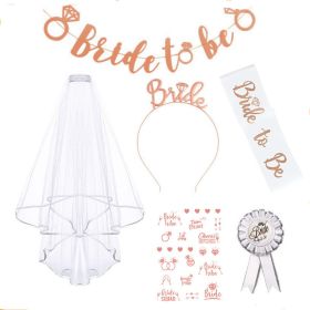 Bachelorette Party Bride to Be Kit Bridal Wedding Veil with Comb (Color: color 4)