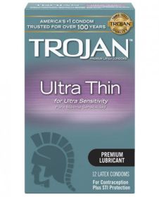 Trojan Sensitivity Ultra Thin Latex Condoms 12 Pack (SKU: TCN-7606-08)