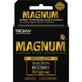 Trojan Magnum Large Size Condoms Gold Collection 3 Pack (SKU: T01987)