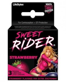 Lifestyles Sweet Rider Condoms Strawberry 3 Pack (SKU: TCN-8016-27)