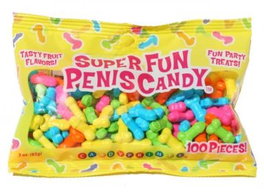 Super Fun Penis Candy 100 Pieces Fruit Flavors 3oz (SKU: TCN-3177-1)