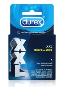 Durex XXL Lubricated 3 Pack Latex Condoms (SKU: R30045)